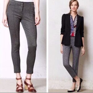Anthro Cartonnier Grady Seamed Grey Ankle Pants